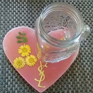 💐Coaster (RESIN)Heart Dried  Flowers
